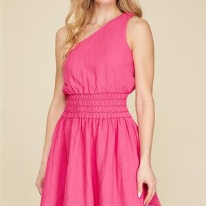 NWT Elegant Pink One-Shoulder Dress